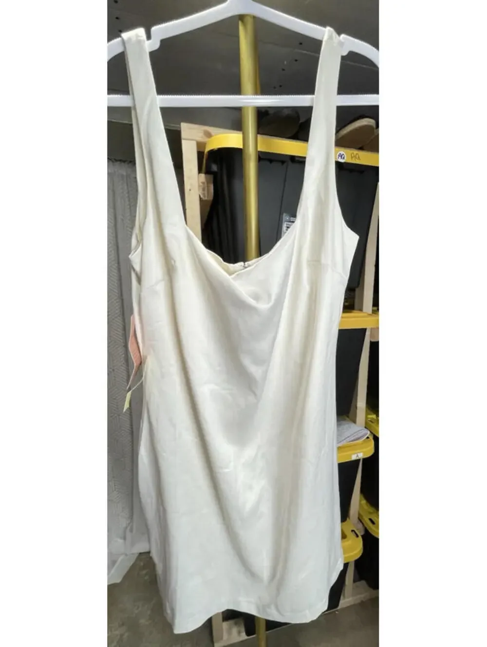 BHLDN Anthropologie Ivory Satin Short Dress XL Bridal Reception Formal NWT $178 - Picture 2 of 9